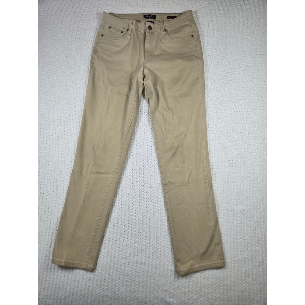 Earl‎ Jean Womens Tan Khaki Straight Leg Pants Size 10 Mid Rise EW15524FK